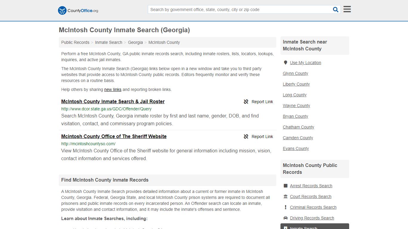 Inmate Search - McIntosh County, GA (Inmate Rosters ...