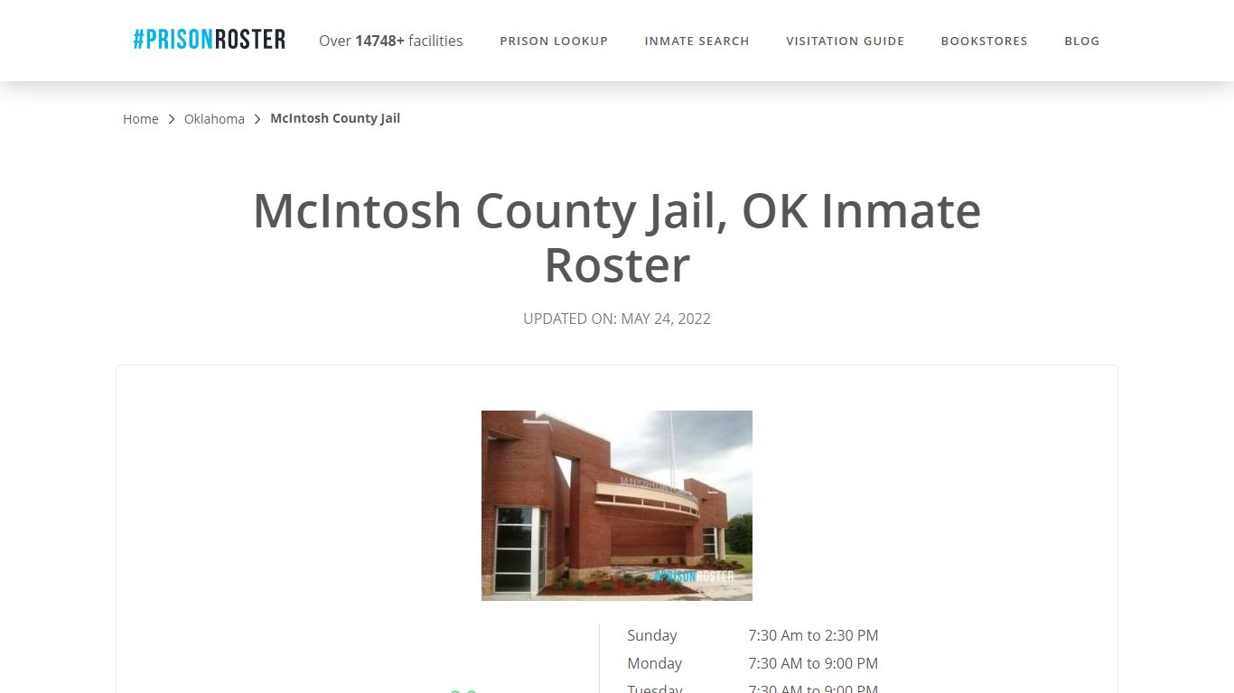 McIntosh County Jail, OK Inmate Roster